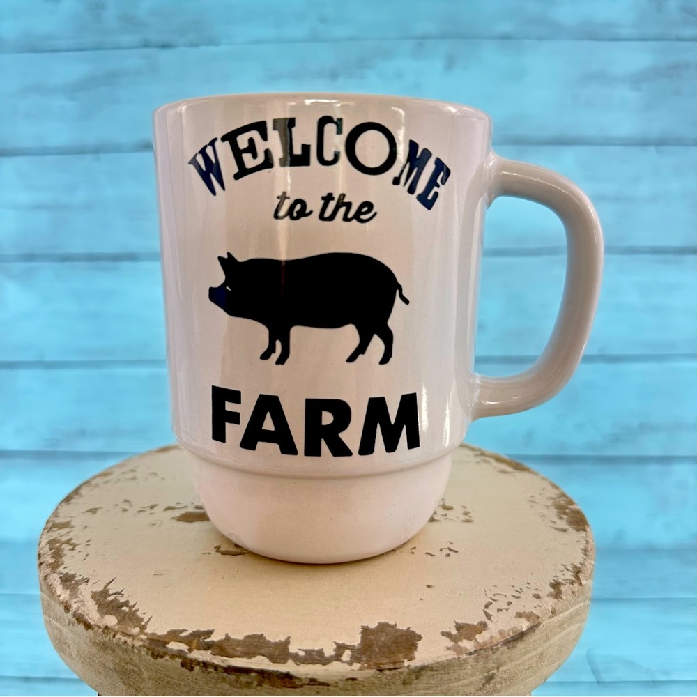 Welcome to the Farm Coffee Mug with Pig